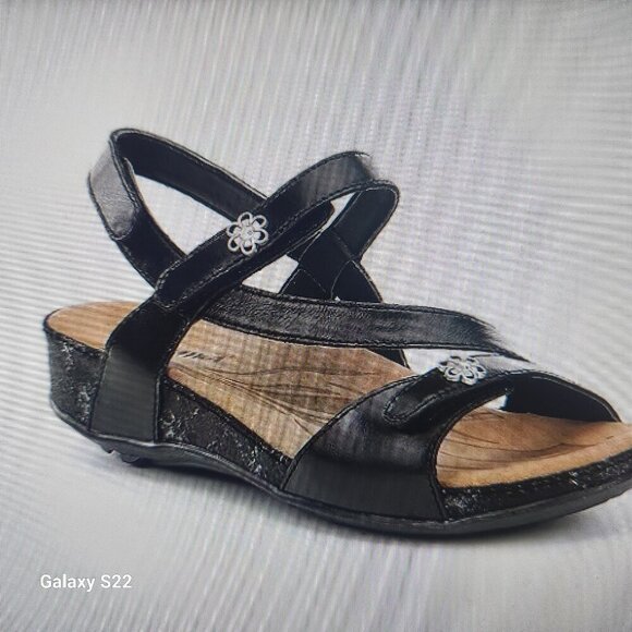 Romika "Schwarz" Black Leather Sandals. NIB. Size: EU 36/US 5-5.5 - Picture 1 of 12